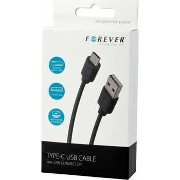 Forever T_0014092 datový USB/USB-C, 1m, černý