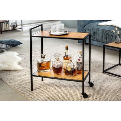 FurniGO Slim Line divoký dub černý 60 cm