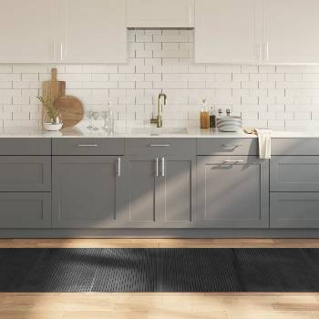 Image 1 of vidaXL Килим, правоъгълен, сив, 80x500 см, бамбук (376796)