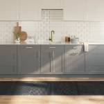 vidaXL Килим, правоъгълен, сив, 80x500 см, бамбук (376796)