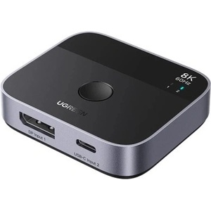 UGREEN Превключвател UGREEN DisplayPort/USB-C към DisplayPort, 8K 60Hz, сив (203840)
