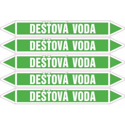 Grafiko | Dešťová voda - dle ČSN 13 0072 - Materiál fólie s ochrannou laminací, Rozměr aršík 5ks šipka 350x52mm