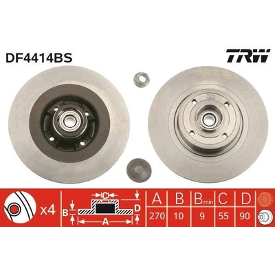 Brzdový kotúč TRW SINGLE DF4414BS
