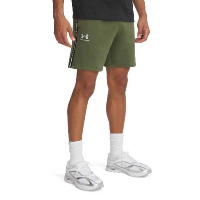 Поларени къси панталони Under armour Icon Fleece Taping shorts - Green (Marine OD Green / White)