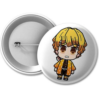Demon Slayer placka Chibi Zenitsu Agatsuma 50 mm