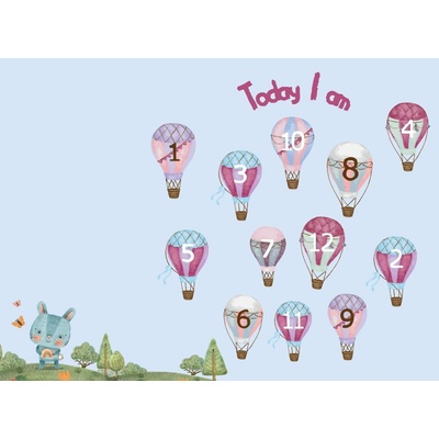 Milestone Декоративно одеяло за снимки Milestone - Балони, 75 х 100 cm, розово (101118)