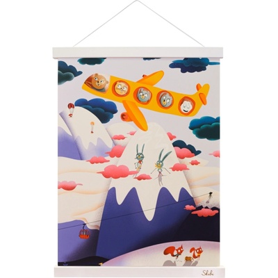 Art print plagát Skibi A3 - Skibi Airlines - biela lišta uni