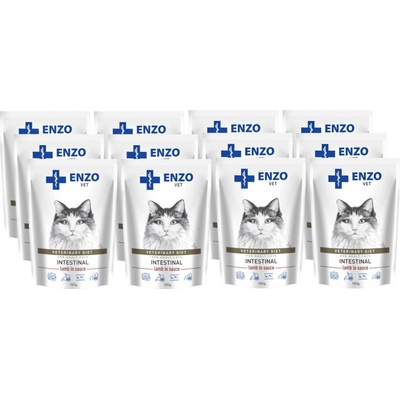 Enzo Vet Intestinal s jehněčím v omáčce 12 x 100 g