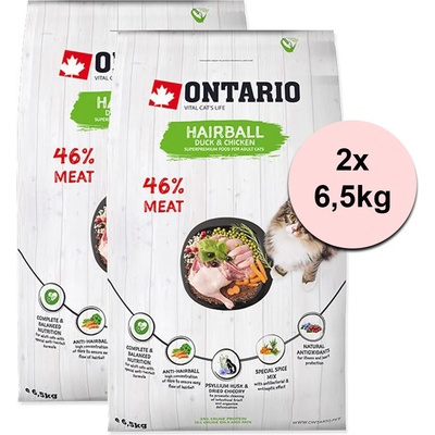 ONTARIO Cat Hairball 2 x 6, 5 кг