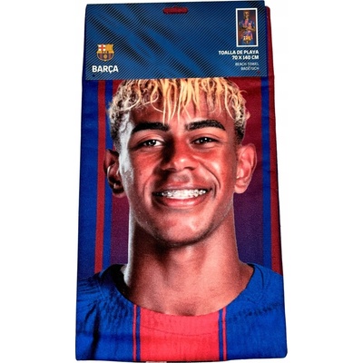 Phi International osuška z mikrovlákna FC Barcelona motiv Lamine Yamal 70 x 140 cm