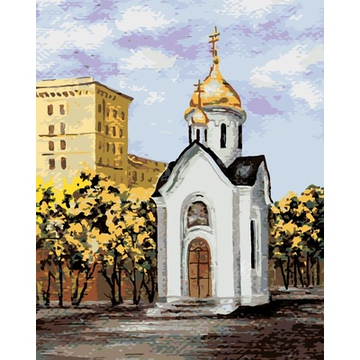 ZUTY Maľovanie podľa čísel RUSKÁ KAPLIČKA Rámovanie Rozmer 80 x 100 cm