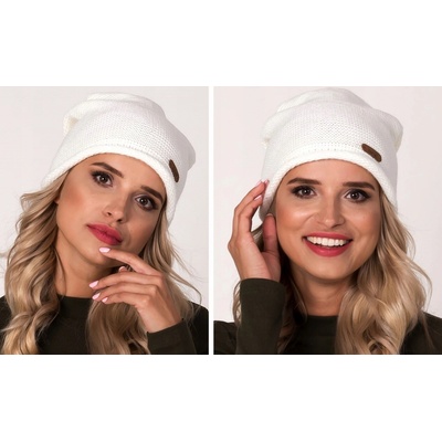 Fashionweek elegantní dámská teplá čepice beanie ZIZI-J4 Smetanový