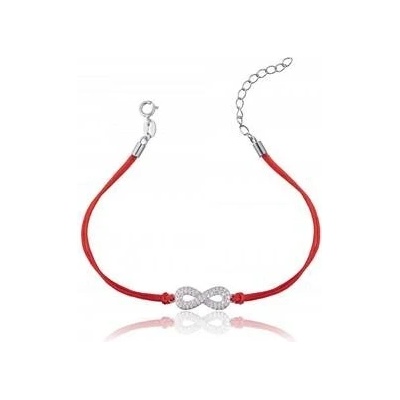Nubis červený náramek se stříbrným nekonečnem IT0010-R