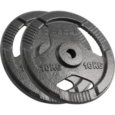 Rebel Active L-RBA-2135 Liatinové kotúče na činku 2 x 10 kg 31 mm s úchopmi
