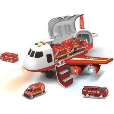 Alltoys Hasičské lietadlo s nákladným priestorom as 3 autíčkami 1:64