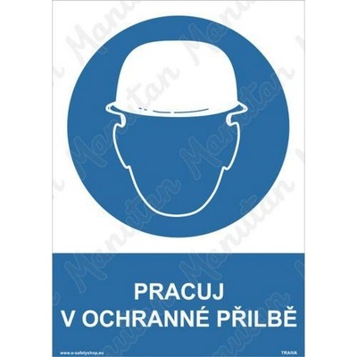 Manutan Pracuj v ochranné přilbě, samolepka 148 x 210 x 0,1 mm A5
