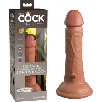 Image 1 of Пенис вибратор от силикон, двойна плътност, 17, 8см. - King Cock Elite Tan (PIPE577622)