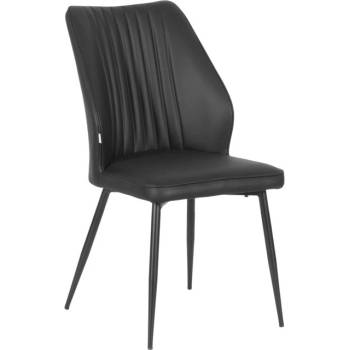 Carmen Трапезен стол Carmen Y, до 100kg. , силиконова кожа, прахово боядисана метална база, черен (bt-3532142)