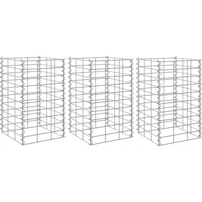 zahrada-XL Gabionové vyvýšené záhony 3 ks 30 x 30 x 50 cm železo