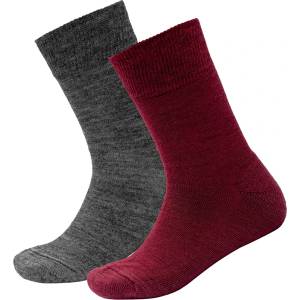 Devold Детски спортни чорапи Devold Kid's Daily Merino Medium Sock 2-Pack Sports socks - Beetroot Mix - размер 31-34 (EU) (201-8579-0113)