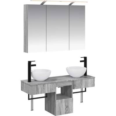 vidaXL Комплект шкафове за баня 4 pcs Сив Сонома 100 x 14, 5 x 70 см (3406260)