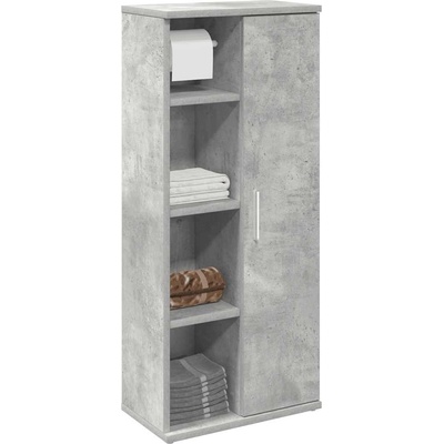 vidaXL Шкаф за баня с държач за ролки, бетонно сив, 39x22x90 см (858527)