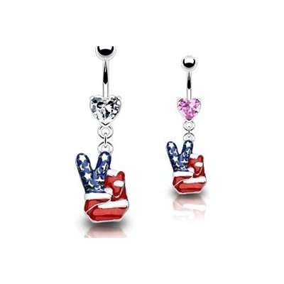 Piercingate piercing do pupíku USA ruka PBV00008 čirá