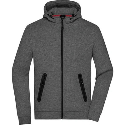 James & Nicholson pánska mikina s kapucňou JN1144 Dark-Melange