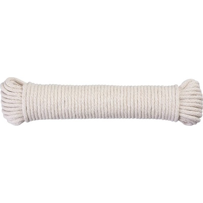 Cloth-Line šnúra na prádlo 20 m/4 mm, Bavlna, biela