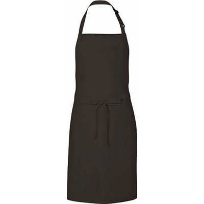 Link Kitchen Wear Univerzální keprová zástěra s laclem a nastavitelným páskem u krku Černá 72 x 85 cm X986