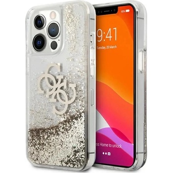 GUESS Калъф Guess 4G Big Liquid Glitter за iPhone 13 Pro Max 6.7" - златен (3666339024666)