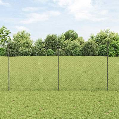 OMAXI Plot s řetězovým odkazem a sloupkem 10 x 1,5 m Šedá Síťovina 925107