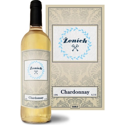 Sablio Ženích Chardonnay biele suché víno 12 % 0,75 l (čistá fľaša)