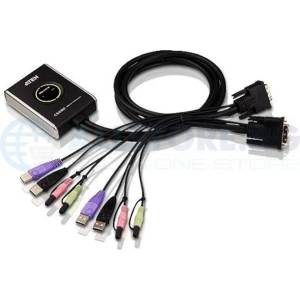 ATEN KVM суич ATEN CS682 - 4x USB A, 2x DVI, 4x 3.5mm jack (ATEN-CS682-AT) - Allstore