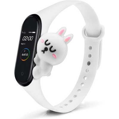 Xiaomi Silikonový náhradní náramek pro Mi Band 3/4 zvířátka bílý králíček MBSCZ-DT008