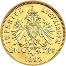 Münze Österreich Zlatá minca 8 zlatník Františka Jozefa I. 1892 Novorazba 6,45 g