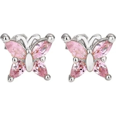 DELIS Сребърни обеци, jw919, дизайн на пеперуда, с родиево покритие (jw919)