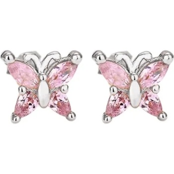 DELIS Сребърни обеци, jw919, дизайн на пеперуда, с родиево покритие (jw919)