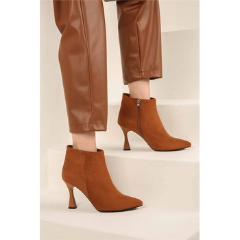 Base Дамски боти от велур - Таба #322756 (322756_Кафяво)