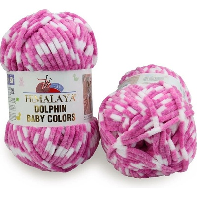 Himalaya příze Dolphin Baby Colors 80435 bílá, malinová