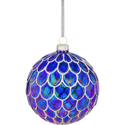 Textilomanie Skleněná vánoční ozdoba ENCHANTED 10 cm, modrá