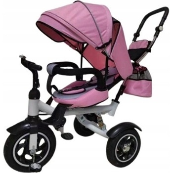 Trike Fix V3 bicykel kočík 3v1 otočný 360 ružový