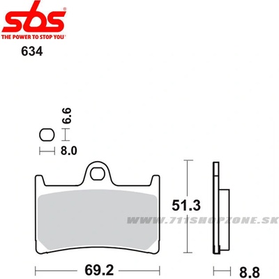 SBS Brzdové platničky 634HS