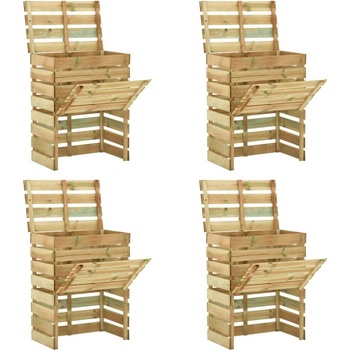 vidaXL Laťkový 4 ks 80 x 50 x 100 cm borovice