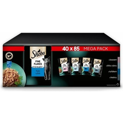 Sheba kapsičky rybie výber v želé 40 × 85 g
