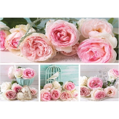 Картина Канава Розови рози 2 Сет 4 части