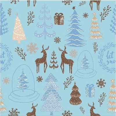 Godan Ubrousky papírové Hello Winter modré 33x33cm 20ks
