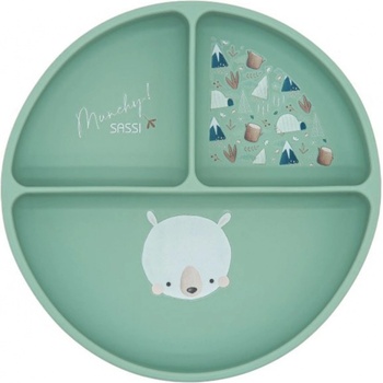 Sassi Силиконова чиния за хранене с вакуум - Sassi, Мечка (SSSI1679)