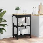 vidaXL Кухненска количка MONZA Черен 60 x 40 x 88, 5 см Солиден бор (42027036)