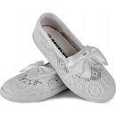 Prelamované čipkované tenisky mašlička biele